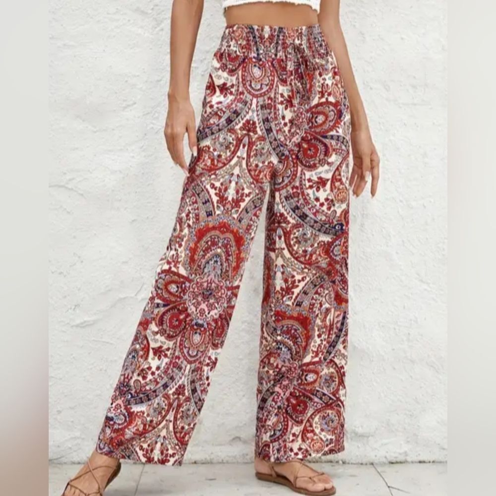 Women's Bohemian wide leg pants Sz Xl